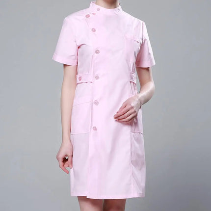 Scrub Uniforms Dress Robe White Women Nursing Scrubs Jacket Full Length Poly Cotton SPA Beautician Veterinary Work Wear Uniform-KarWorkwear