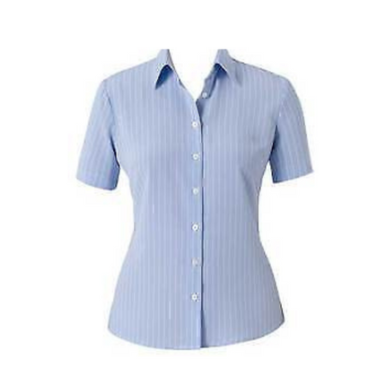 NNT Womens Poly Print Stripe S/S Action BK Shirt Business Classic Shirt CAT48E-KarWorkwear