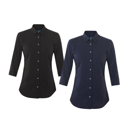 NNT Womens Stretch Cotton Blend 3/5 Sleeve Madem Formal Shirt Business CATU2L-KarWorkwear