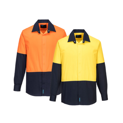 Portwest Food Industry Lightweight Cotton Shirt Reflective Work Safety MF150-KarWorkwear