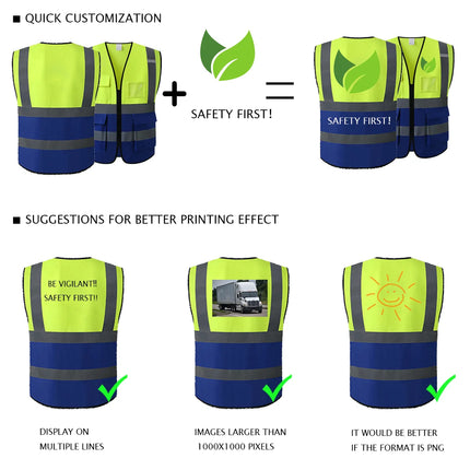 Custom Logo High Visibility Reflective Safety Vest Work Uniform Signal Security Jacket Reflex Clothing Rider Motor Geology Man