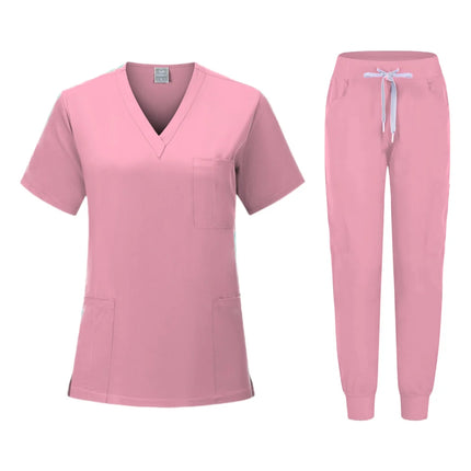 Fashion White Hospital Uniforms Nurse Beauty Dental Salon Work Clothes Custom LOGO Uniform Medical Scrubs Jogger Unisex Sets-KarWorkwear