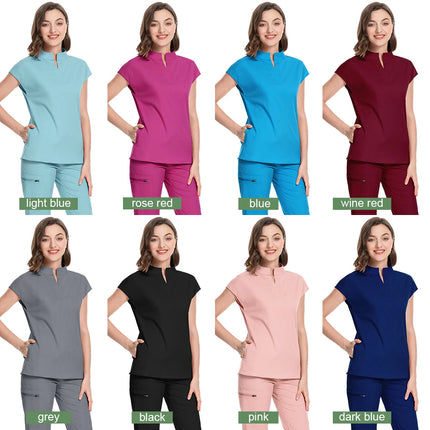 New Scrub Clothes Comfortable and Breathable Unisex Solid Color Top and Pants Set Medical Uniform Surgical Work Wear Wholesale-KarWorkwear