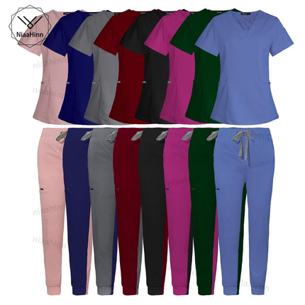Niaahinn Scrub Hospital Uniform Medical Top Pants Nurse Uniform High Fashion Uniforms Nursing Scrubs Set Hot Sell Surgical Gowns-KarWorkwear
