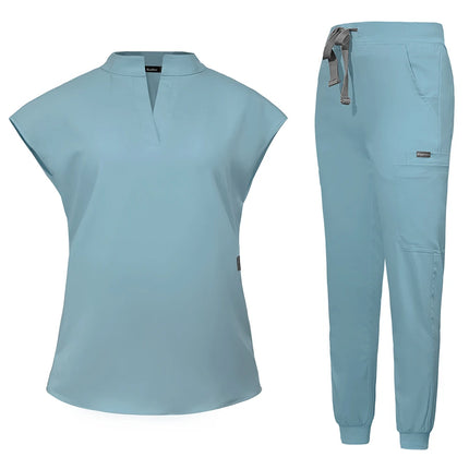 New Scrub Clothes Comfortable and Breathable Unisex Solid Color Top and Pants Set Medical Uniform Surgical Work Wear Wholesale-KarWorkwear