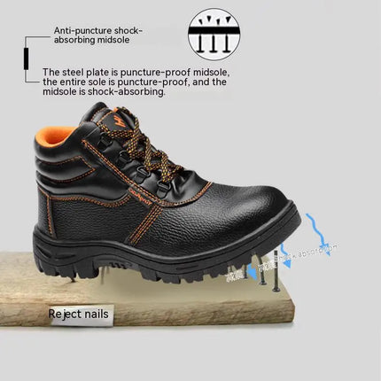 Wear-resisting Men Work Safety Boots Anti-smash Anti-puncture Work Sneakers Waterproof Boots Indestructible Protective Work Boot