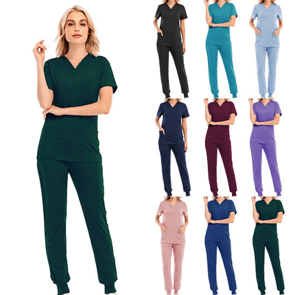 Pet Beauty Agency uniform nurse uniform medical uniform V-collar nursing frosted uniform salon SPA Women's suits suits s-KarWorkwear