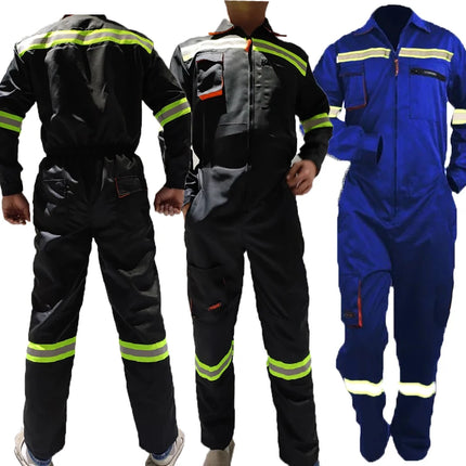 Work Overalls Men's Working Coverall Welding Suit Car Repairman Uniforms Workshop Mechanical Jumpsuit Hi Vis Safe Work Clothing-KarWorkwear