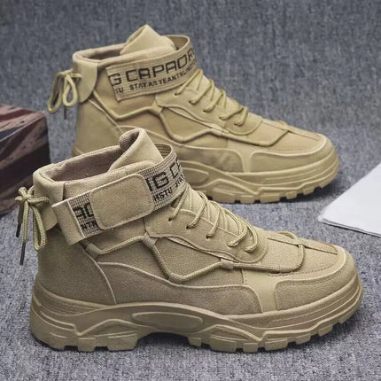 Men's Work Boots Winter New Fce Lined Anti-slip Waterproof Rainproof Warm  Boots Korean Sle round Toe Rubber Sole