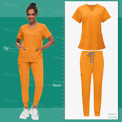 Nurse Accessories New Scrub Set Hot Selling Multi-color Medical Surgical Gowns High Quality Nursing Uniforms Women Men Work Wear-KarWorkwear
