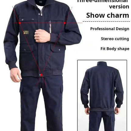 Men's work protective clothing, welding and anti scalding, construction workwear, top and pants set, labor protective clothing