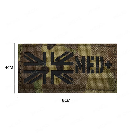UK Flag IR Reflective Embroidered Patches Appliqued Uniform Rank Shoulder Armband MP MED For Cap