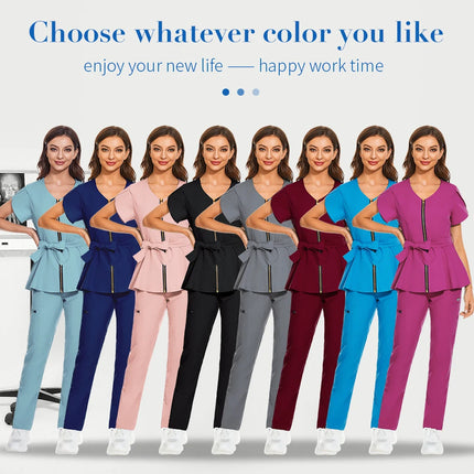 Beauty Salon Work Uniforms Short-sleeved Health Service Work Suit Pet Scrubs Costume Women Clothes Scrubs Medical Uniforms Women-KarWorkwear