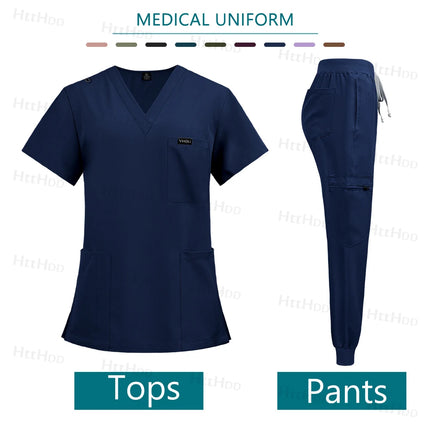 Nurse Accessories New Fashion Surgical Uniforms Woman Clinical Nursing Pediatrics Working Clothes Mens Scrub Hospital Scrub Sets-KarWorkwear