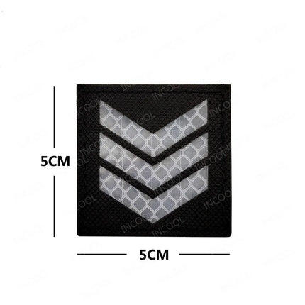 UK Flag IR Reflective Embroidered Patches Appliqued Uniform Rank Shoulder Armband MP MED For Cap
