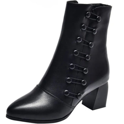 Brand Women Boots Chunky Chelsea High Boots Women 2024 New High Heels Shoes designer Sexy Women Ankle Boots Big Size botas mujer-KarWorkwear