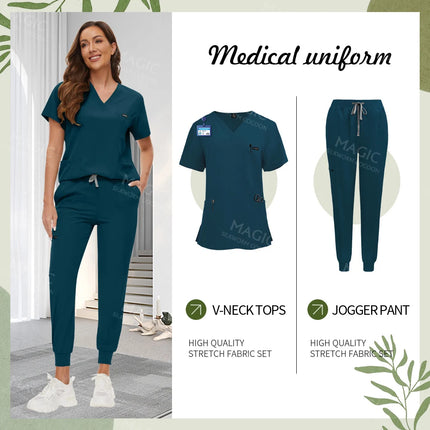 Tooth Check Doctor Workwear Hospital Medical Uniforms Unisex Pet Grooming Work Clothes Lab Uniform Jogger Suit Nurse Accessories-KarWorkwear