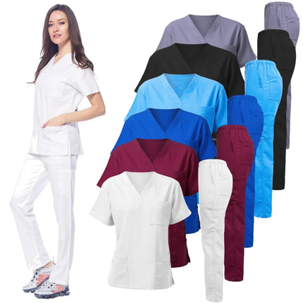 Anti Wrinkle Washable Soft Fabric Nursing Scrubs Hospital Uniform Medical Scrubs Tops Women Jogger Scrubs Sets Nurse Uniform-KarWorkwear