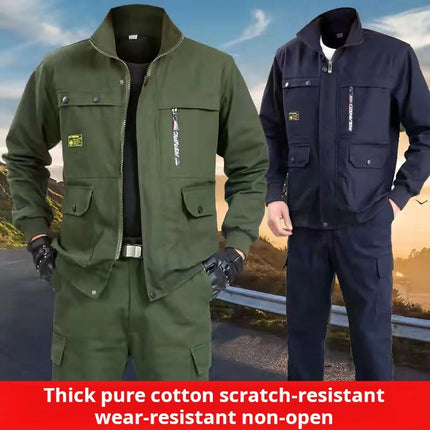 Men's work protective clothing, welding and anti scalding, construction workwear, top and pants set, labor protective clothing
