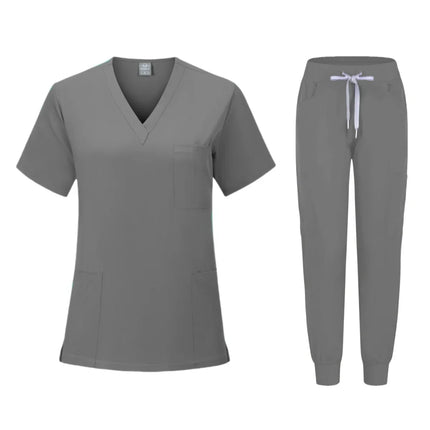 Fashion White Hospital Uniforms Nurse Beauty Dental Salon Work Clothes Custom LOGO Uniform Medical Scrubs Jogger Unisex Sets-KarWorkwear