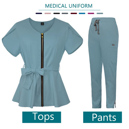 Beauty Salon Work Uniforms Short-sleeved Health Service Work Suit Pet Scrubs Costume Women Clothes Scrubs Medical Uniforms Women-KarWorkwear