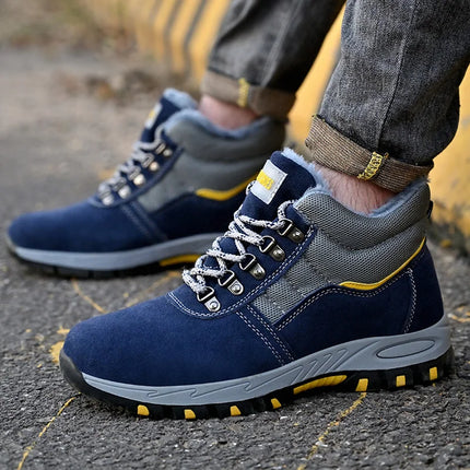 High Quality Winter Boots Men Steel Toe Cap Safety Boots Work Shoes Men Puncture-Proof Work Boots Plush Warm Safety Shoes male-KarWorkwear