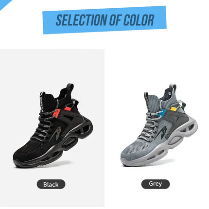 Luminous Steel Toe Boots For Men Non-slip Work Boots Indestructible Shoes Kitchen Restaurant Safety Boots Male Footwear 36-48-KarWorkwear
