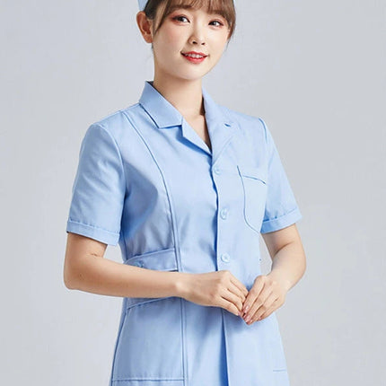 White Short Sleeve scrubs uniforms women Pet Grooming Clinic Nursing Clothes Workwear Nurse Scrub Work Pink Medical Uniform-KarWorkwear