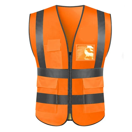 Reflective Safety Vest For Women Men High Visibility Security With Pockets Zipper Front Meets ANSI/ISEA Standards