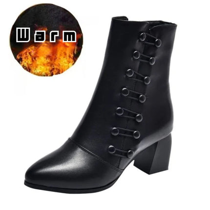 Brand Women Boots Chunky Chelsea High Boots Women 2024 New High Heels Shoes designer Sexy Women Ankle Boots Big Size botas mujer-KarWorkwear