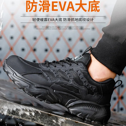 White Safety Shoes Men Steel Toe Boots Work Sneakers Anti-smash Anti-puncture Indestructible Shoes Sport Men Protective Shoes-KarWorkwear