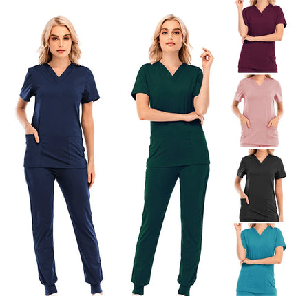 Pet Beauty Agency uniform nurse uniform medical uniform V-collar nursing frosted uniform salon SPA Women's suits suits s-KarWorkwear