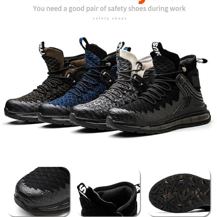 Plus Size 50 Fashion Safety Working Boots For Men High Quality Indestructible Construction Anti Smashing Shoes Sneakers Footwear-KarWorkwear