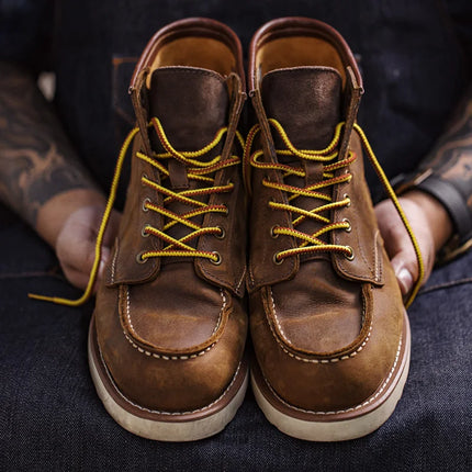 Maden Vintage 875 Ankle Boots Durable Leather High-top Shoes For Men Winter Round Toe Cowboy Boots Safety Work Shoes-KarWorkwear