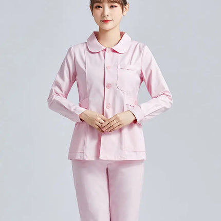 White Short Sleeve scrubs uniforms women Pet Grooming Clinic Nursing Clothes Workwear Nurse Scrub Work Pink Medical Uniform-KarWorkwear