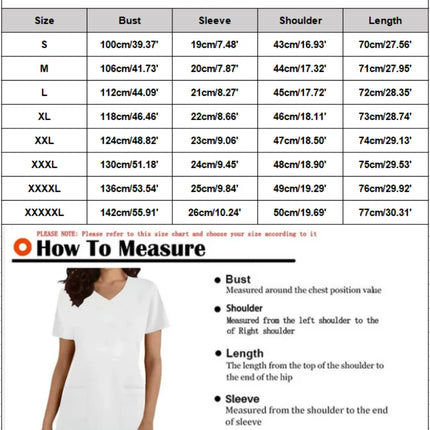 Print Scrubs Top Women with Pockets V-Neck Scrub Uniforms Pet Grooming Nurse Spa Caring Shirt uniformes de enfermería para mujer-KarWorkwear