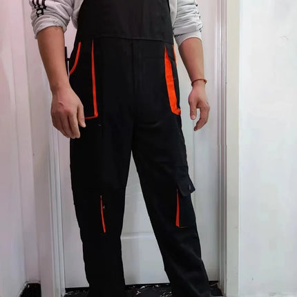 Bib Overalls Mens Women Work Clothing Plus Size Protective Coveralls Strap Jumpsuit Multi Pockets Uniform Sleeveless Cargo Pants-KarWorkwear