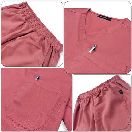 Short Sleeve Scrub Top Surgical Medical Uniform Women Nursing Uniform Nurse Workwear Dentist Surgery Uniform Scrub Blouse Unisex-KarWorkwear