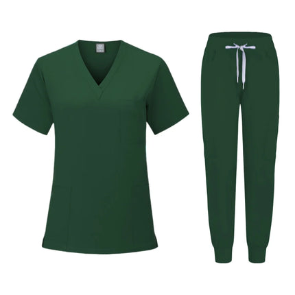Fashion White Hospital Uniforms Nurse Beauty Dental Salon Work Clothes Custom LOGO Uniform Medical Scrubs Jogger Unisex Sets-KarWorkwear