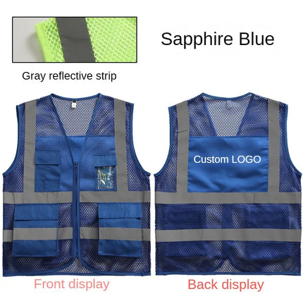 Custom Logo High Visibility Reflective Safety Vest Work Uniform Signal Security Jacket Reflex Clothing Rider Motor Geology Man