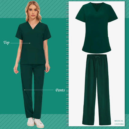 Aesthetic Uniforms Woman Beauty Manicurist Work Wear Hot Sales Scrubs Top Blouse Nursing Pants High-quality Scrub Suit Wholesale-KarWorkwear