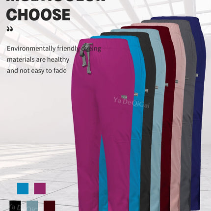 Workwear Nurse Uniform Tops+Straight Pants Medical Nursing Uniform Women Men Pet Shop Beauty Work Suit Doctor Surgery Scrubs Set-KarWorkwear