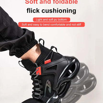 Luminous Steel Toe Boots For Men Non-slip Work Boots Indestructible Shoes Kitchen Restaurant Safety Boots Male Footwear 36-48-KarWorkwear