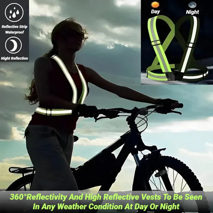 Reflective Safety Vests Lightweight Adjustable Elastic Vest Jacket Hi Vis Reflective Strips for Traffic Control Running Cycling