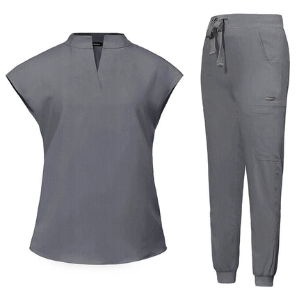 New Scrub Clothes Comfortable and Breathable Unisex Solid Color Top and Pants Set Medical Uniform Surgical Work Wear Wholesale-KarWorkwear