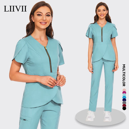 Pet Grooming Institutions Sets Beauty Salon Clothes Scrubs Clothes High Quality Spa Uniforms Fashion V-Neck Working Clothes-KarWorkwear