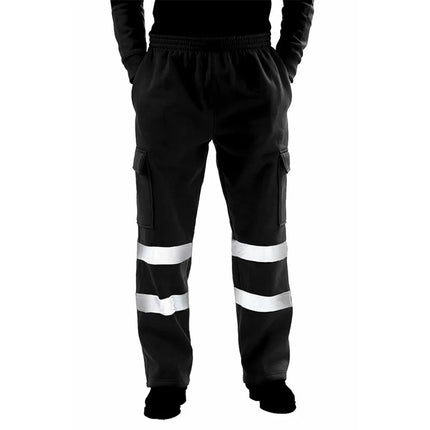 Mens Work Uniform Bottoms Safety Sweat Pants Striped Reflective Pants Loose Mens Jogging Trousers Joggers Patchwork Workwear