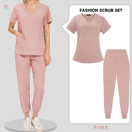 Wholesale Medical Service Scrubs Set Nurse Scrub Suit Hospital Doctor Work Clothes Surgical Uniform Multicolor Jogging Top Pants-KarWorkwear