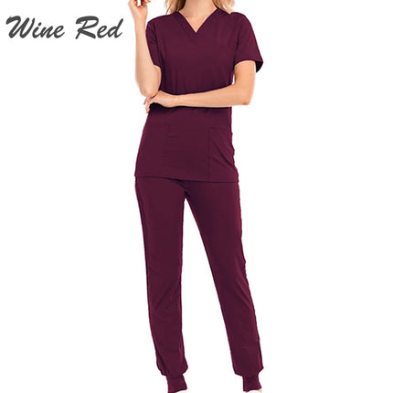 Pet Beauty Agency uniform nurse uniform medical uniform V-collar nursing frosted uniform salon SPA Women's suits suits s-KarWorkwear