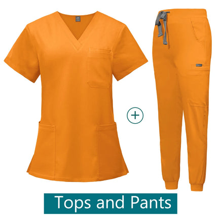 Scrubs Medical Uniforms Woman Multicolour SPA Beauty Uniform Dentist Veterinary Working Clothes Unisex Pharmacy Clinic Scrub New-KarWorkwear